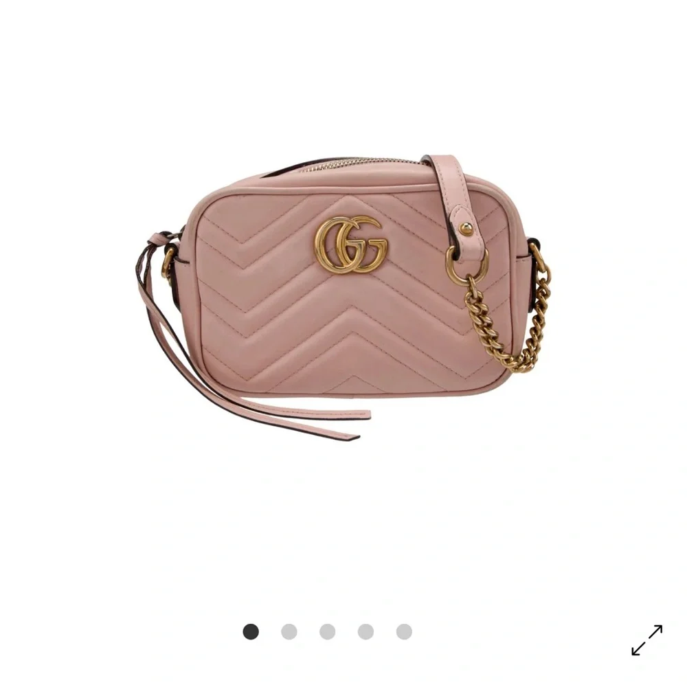Gucci Blush Quilted Crossbody Bag with Gold Chain - Picture 1 of 15